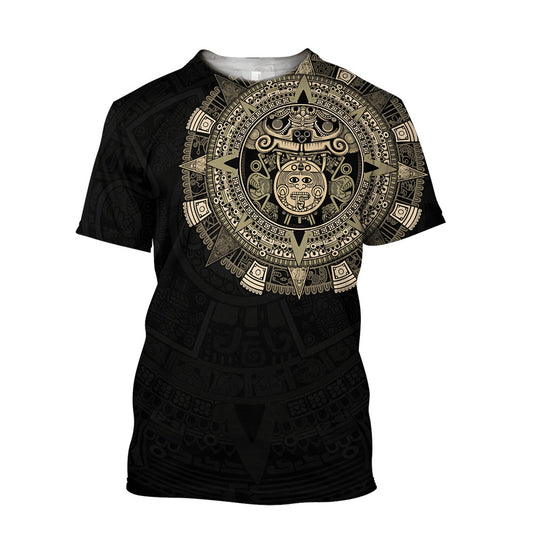 Mexico 3D T Shirt, Aztec All Over Print 3D T Shirt, Mexican Aztec Shirts