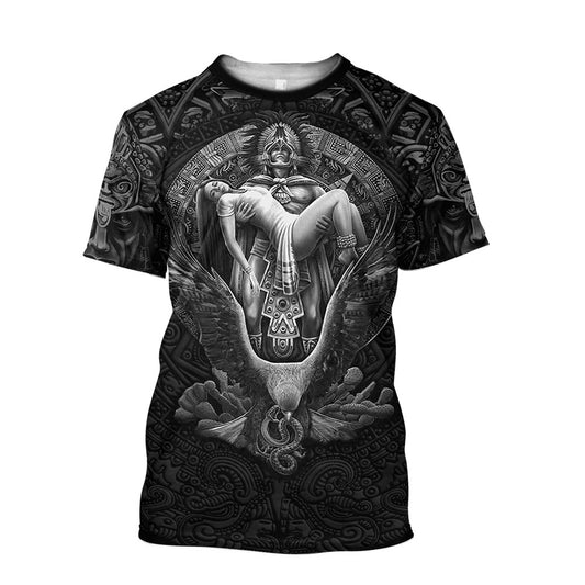 Mexico 3D T Shirt, Aztec Day of The Dead Queen All Over Print 3D T Shirt, Mexican Aztec Shirts