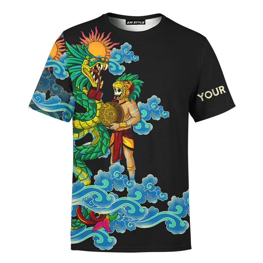 Mexico 3D T Shirt, The Resurrection Of Jaguar Warrior Aztec All Over Print 3D T Shirt, Custom Mexican T Shirt, Mexican Aztec Shirts