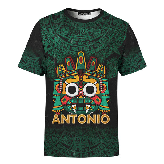 Mexico 3D T Shirt, Tlaloc Aztec God Aztec Maya Mexica All Over Print 3D T Shirt, Custom Mexican T Shirt, Mexican Aztec Shirts