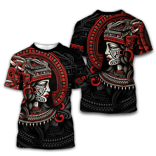 Mexico 3D T Shirt, Tlaltecuhtl Aztec God All Over Print 3D T Shirt, Custom Mexican T Shirt, Mexican Aztec Shirts