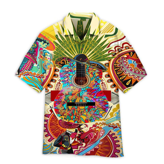 Mexico Hawaiian Shirt, Hippie Mexican Mexico Fiesta Hawaiian Shirt, Mexican Aloha Shirt