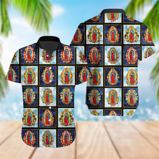Mexico Hawaiian Shirt, Our Lady Of Guadalupe Mexico Festival Hawaiian Shirt, Mexican Aloha Shirt