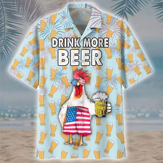 Mexico Hawaiian Shirt, Rooster Beer Hawaiian Shirt, Summer Men Hawaiian Shirts, Mexican Aloha Shirt