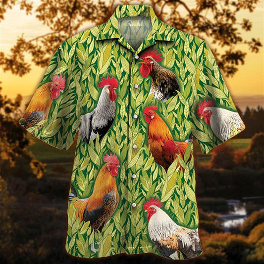Mexico Hawaiian Shirt, Rooster Chicken Hawaiian Shirt, Animal Hawaiian shirt, Gift for chicken lovers, Mexican Aloha Shirt