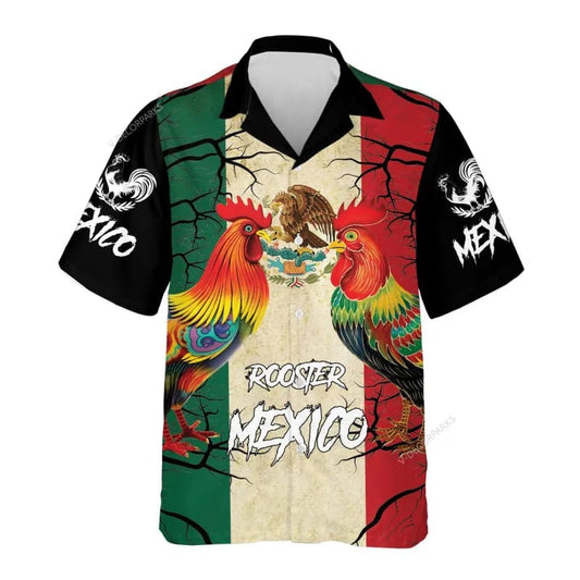 Mexico Hawaiian Shirt, Rooster Mexico Hawaiian Shirt For Men Women, Mexican Aloha Shirt
