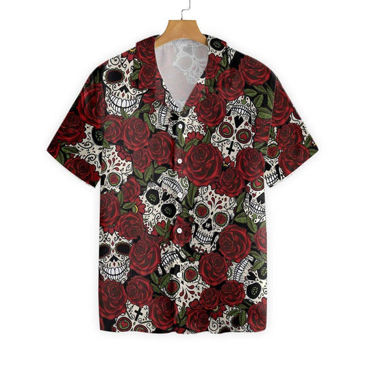 Mexico Hawaiian Shirt, Rose Skull Mexico Hawaiian Shirt, Mexican Aloha Shirt
