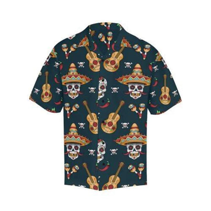 Mexico Hawaiian Shirt, Sugar Skull Mexican Hawaiian Shirt Summer Button Up for Men, Women, Couple, Mexican Aloha Shirt