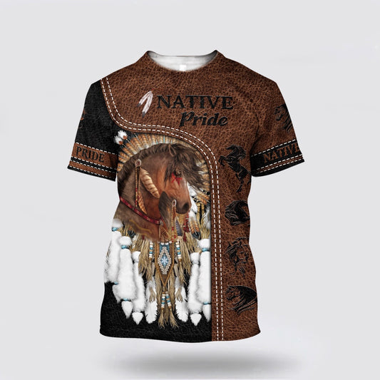 Native American T Shirt, Horse Native American 3D All Over Printed T Shirt, Native American Graphic Tee For Men Women