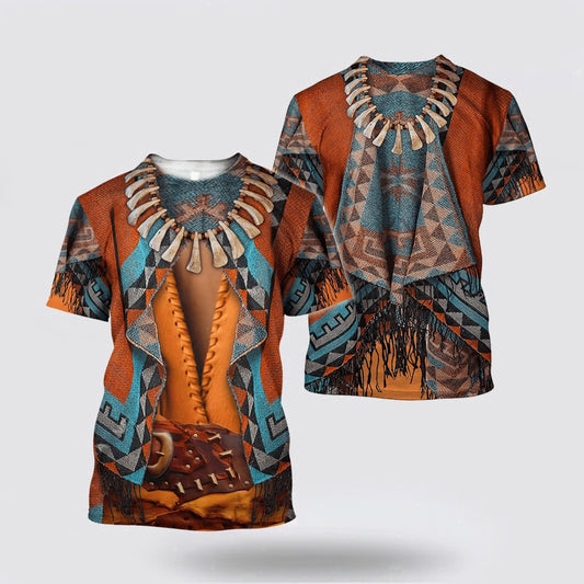 Native American T Shirt, Indians Native American 3D All Over Printed T Shirt, Native American Graphic Tee For Men Women