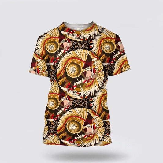 Native American T Shirt, Indigenous Culture Native American 3D All Over Printed T Shirt, Native American Graphic Tee For Men Women