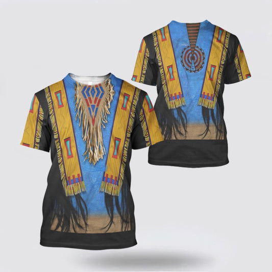 Native American T Shirt, Minimalism Native American 3D All Over Printed T Shirt, Native American Graphic Tee For Men Women