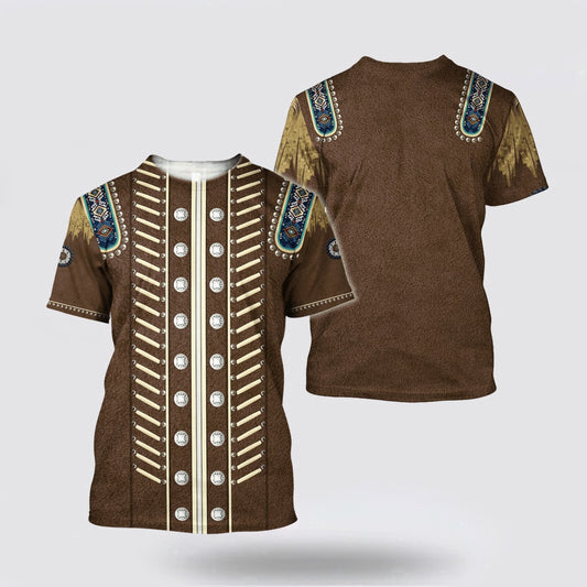 Native American T Shirt, Monumental Native American 3D All Over Printed T Shirt, Native American Graphic Tee For Men Women