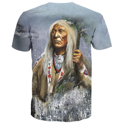 Native American T Shirt, Native American Best Indian Chief All Over Printed T Shirt, Native American Graphic Tee For Men Women