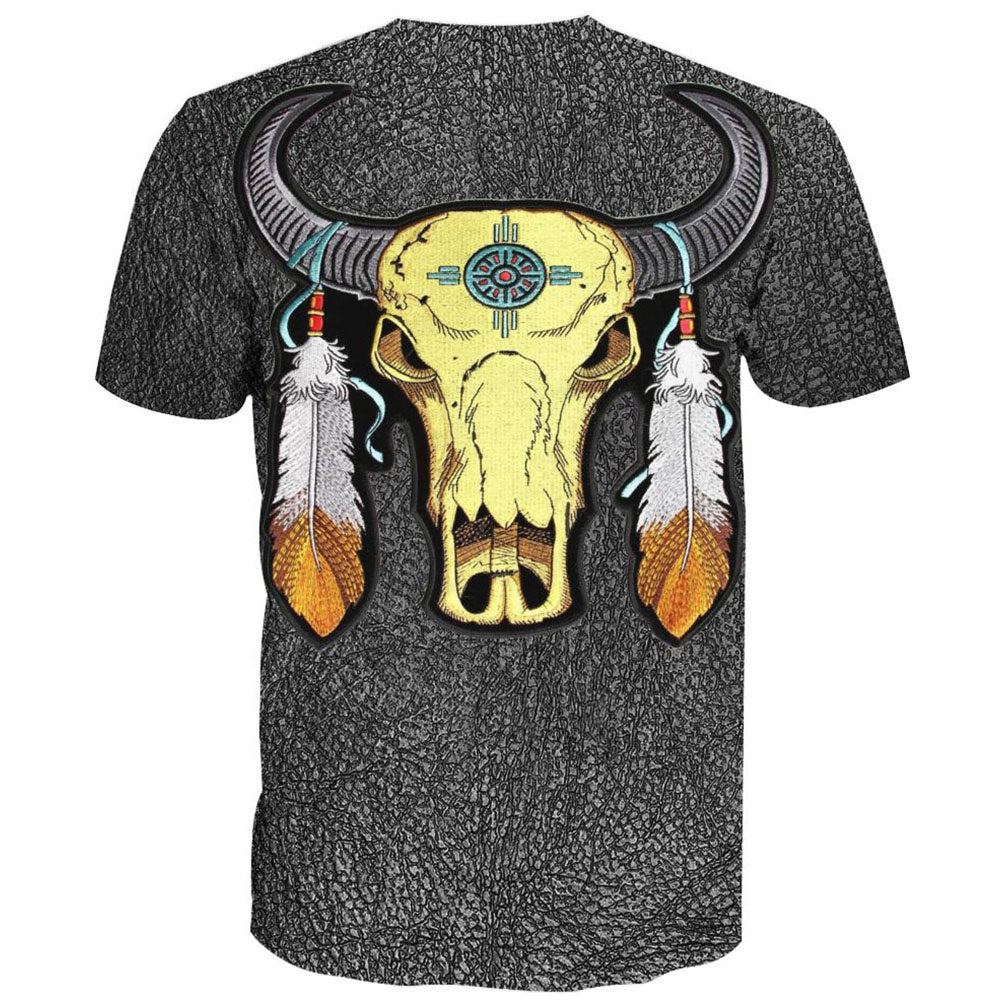 Native American T Shirt, Native American Bison All Over Printed T Shirt, Native American Graphic Tee For Men Women