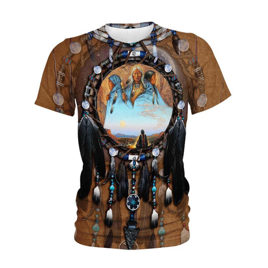 Native American T Shirt, Native American Blue Chiefs All Over Printed T Shirt, Native American Graphic Tee For Men Women