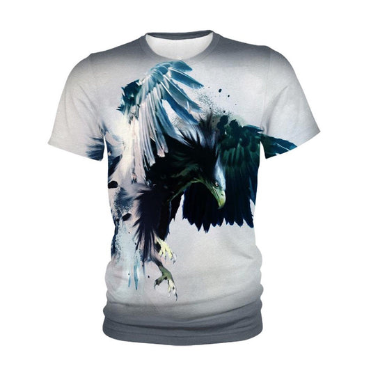 Native American T Shirt, Native American Blue Gray Eagle All Over Printed T Shirt, Native American Graphic Tee For Men Women