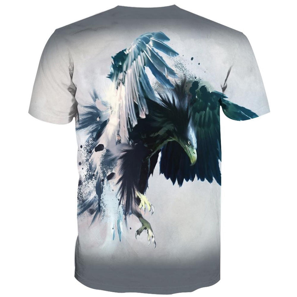 Native American T Shirt, Native American Blue Gray Eagle All Over Printed T Shirt, Native American Graphic Tee For Men Women
