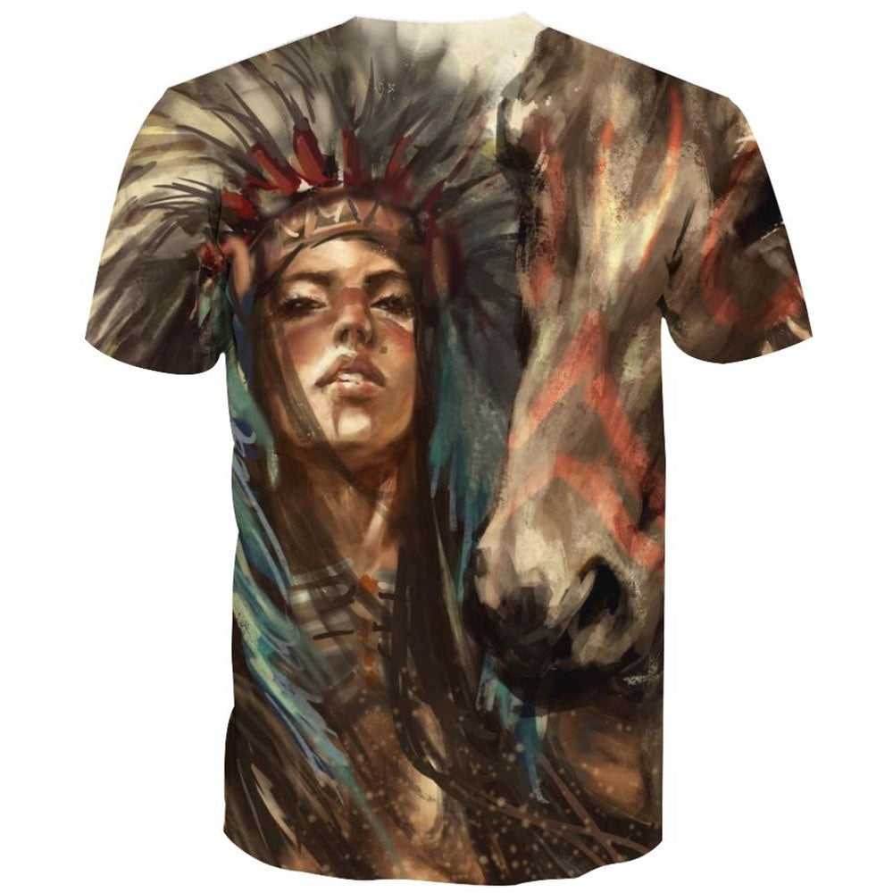 Native American T Shirt, Native American Brown Chief Woman All Over Printed T Shirt, Native American Graphic Tee For Men Women