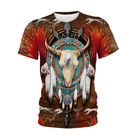 Native American T Shirt, Native American Buffalo All Over Printed T Shirt, Native American Graphic Tee For Men Women
