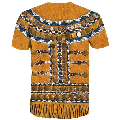 Native American T Shirt, Native American Buttons All Over Printed T Shirt, Native American Graphic Tee For Men Women