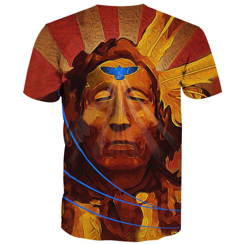 Native American T Shirt, Native American Chief All Over Printed T Shirt, Native American Graphic Tee For Men Women