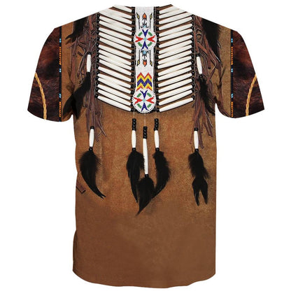 Native American T Shirt, Native American Combination Motifs All Over Printed T Shirt, Native American Graphic Tee For Men Women