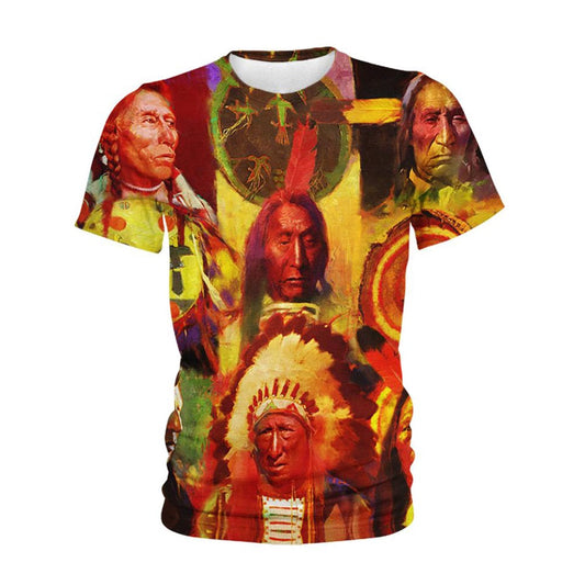 Native American T Shirt, Native American Culture Art All Over Printed T Shirt, Native American Graphic Tee For Men Women