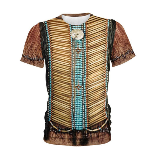 Native American T Shirt, Native American Culture Pattern All Over Printed T Shirt, Native American Graphic Tee For Men Women