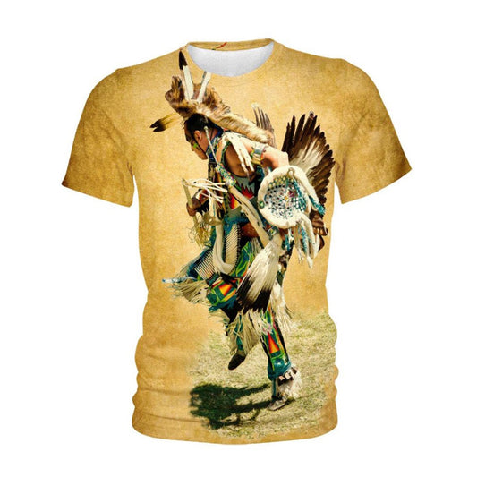 Native American T Shirt, Native American Dance Of Indian Chief All Over Printed T Shirt, Native American Graphic Tee For Men Women