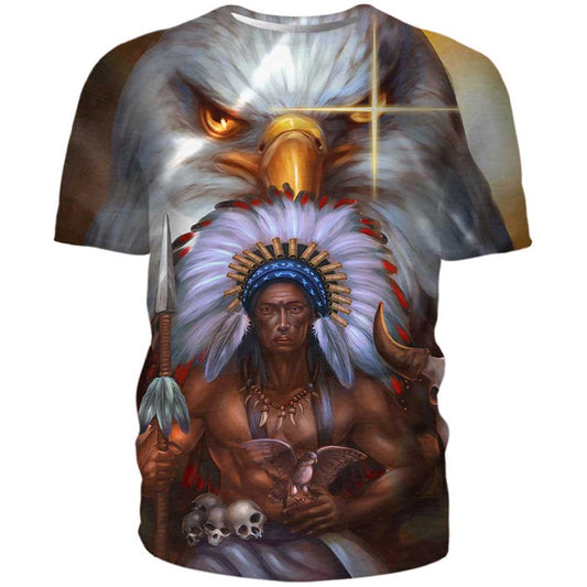 Native American T Shirt, Native American Eagle All Over Printed T Shirt, Native American Graphic Tee For Men Women