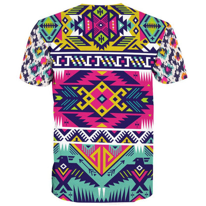 Native American T Shirt, Native American Eagle Multi-Color All Over Printed T Shirt, Native American Graphic Tee For Men Women