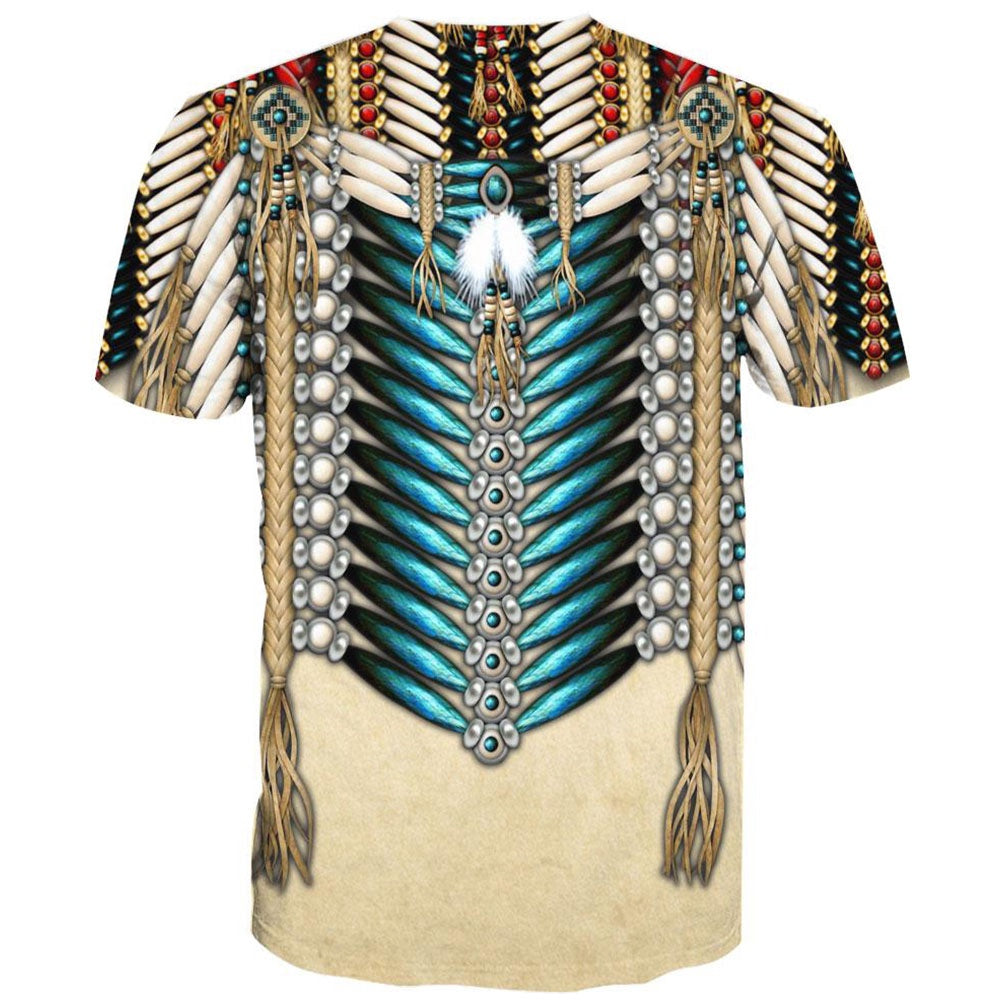 Native American T Shirt, Native American Eagle and Cross All Over Printed T Shirt, Native American Graphic Tee For Men Women