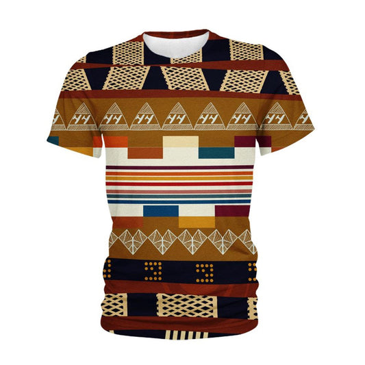 Native American T Shirt, Native American Emblem Color All Over Printed T Shirt, Native American Graphic Tee For Men Women