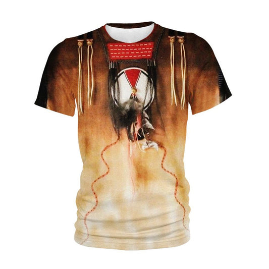 Native American T Shirt, Native American Feather All Over Printed T Shirt, Native American Graphic Tee For Men Women
