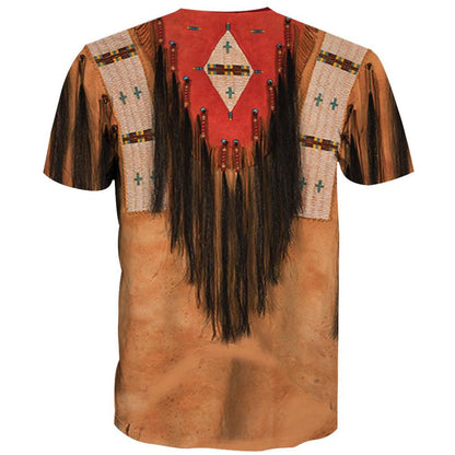 Native American T Shirt, Native American Feathers & Knights All Over Printed T Shirt, Native American Graphic Tee For Men Women