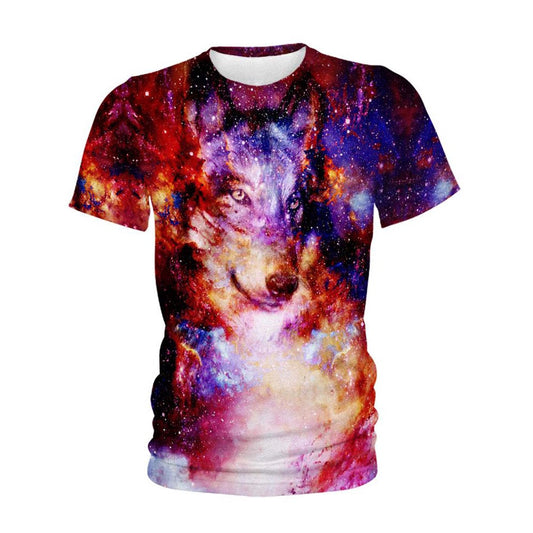 Native American T Shirt, Native American Galaxy Of The Wolf All Over Printed T Shirt, Native American Graphic Tee For Men Women