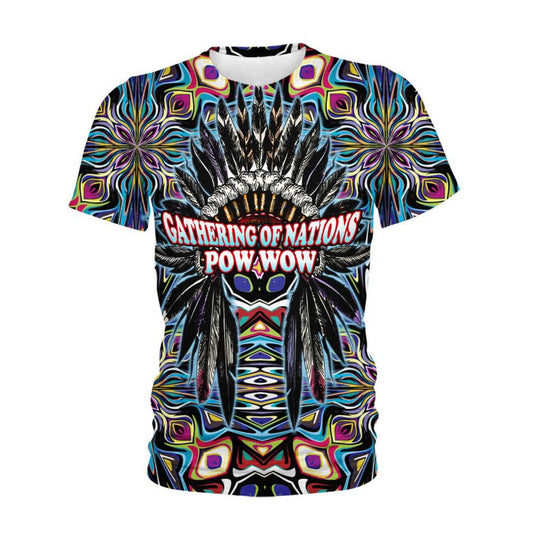 Native American T Shirt, Native American Gathering Of Nations Colorful All Over Printed T Shirt, Native American Graphic Tee For Men Women