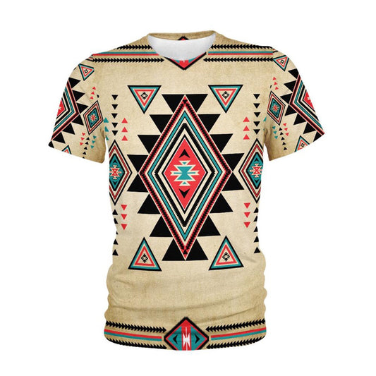 Native American T Shirt, Native American Gentle Motifs All Over Printed T Shirt, Native American Graphic Tee For Men Women
