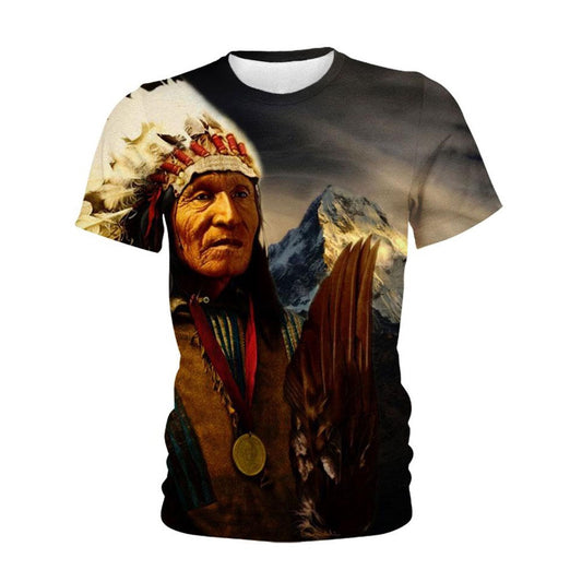 Native American T Shirt, Native American Great Indian Chief All Over Printed T Shirt, Native American Graphic Tee For Men Women
