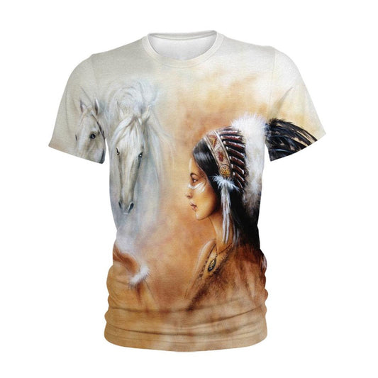 Native American T Shirt, Native American Indian All Over Printed T Shirt, Native American Graphic Tee For Men Women