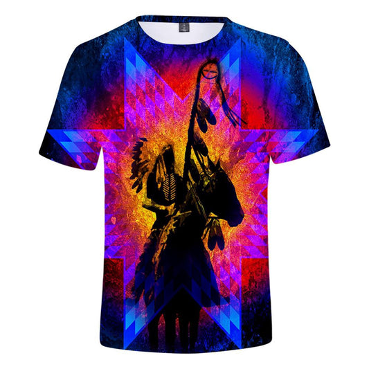 Native American T Shirt, New Native American Chief 3D All Over Printed T Shirt, Native American Graphic Tee For Men Women
