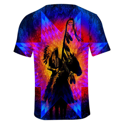 Native American T Shirt, New Native American Chief 3D All Over Printed T Shirt, Native American Graphic Tee For Men Women