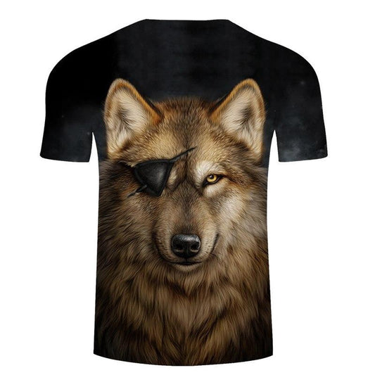 Native American T Shirt, One Eyed Wolf 3D Native American T Shirt, Native American Graphic Tee For Men Women