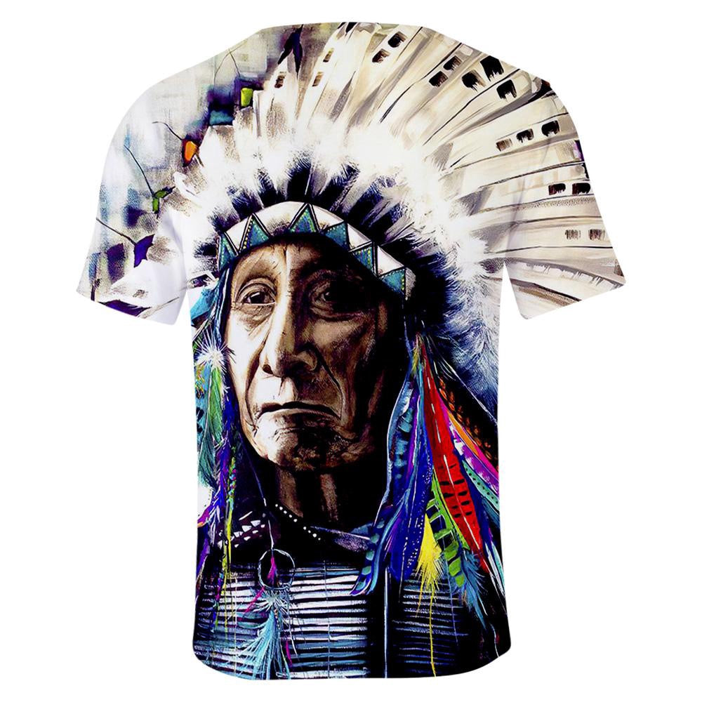 Native American T Shirt, Pullover Chieft 3D All Over Printed T Shirt, Native American Graphic Tee For Men Women