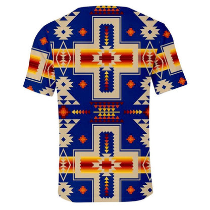 Native American T Shirt, Purple Native Tribes Pattern 3D All Over Printed T Shirt, Native American Graphic Tee For Men Women