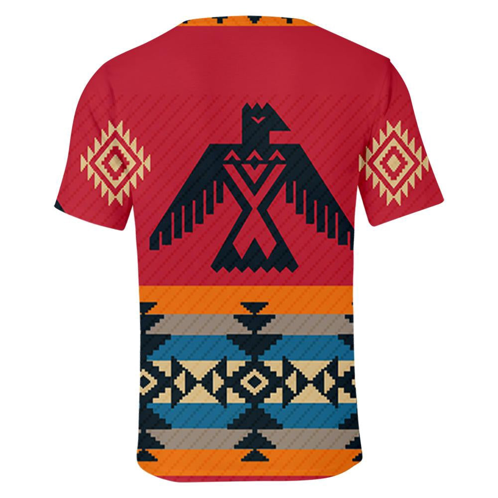 Native American T Shirt, Red Thunderbird Color Native American 3D All Over Printed T Shirt, Native American Graphic Tee For Men Women