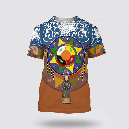 Native American T Shirt, Respect Nature Native American 3D All Over Printed T Shirt, Native American Graphic Tee For Men Women
