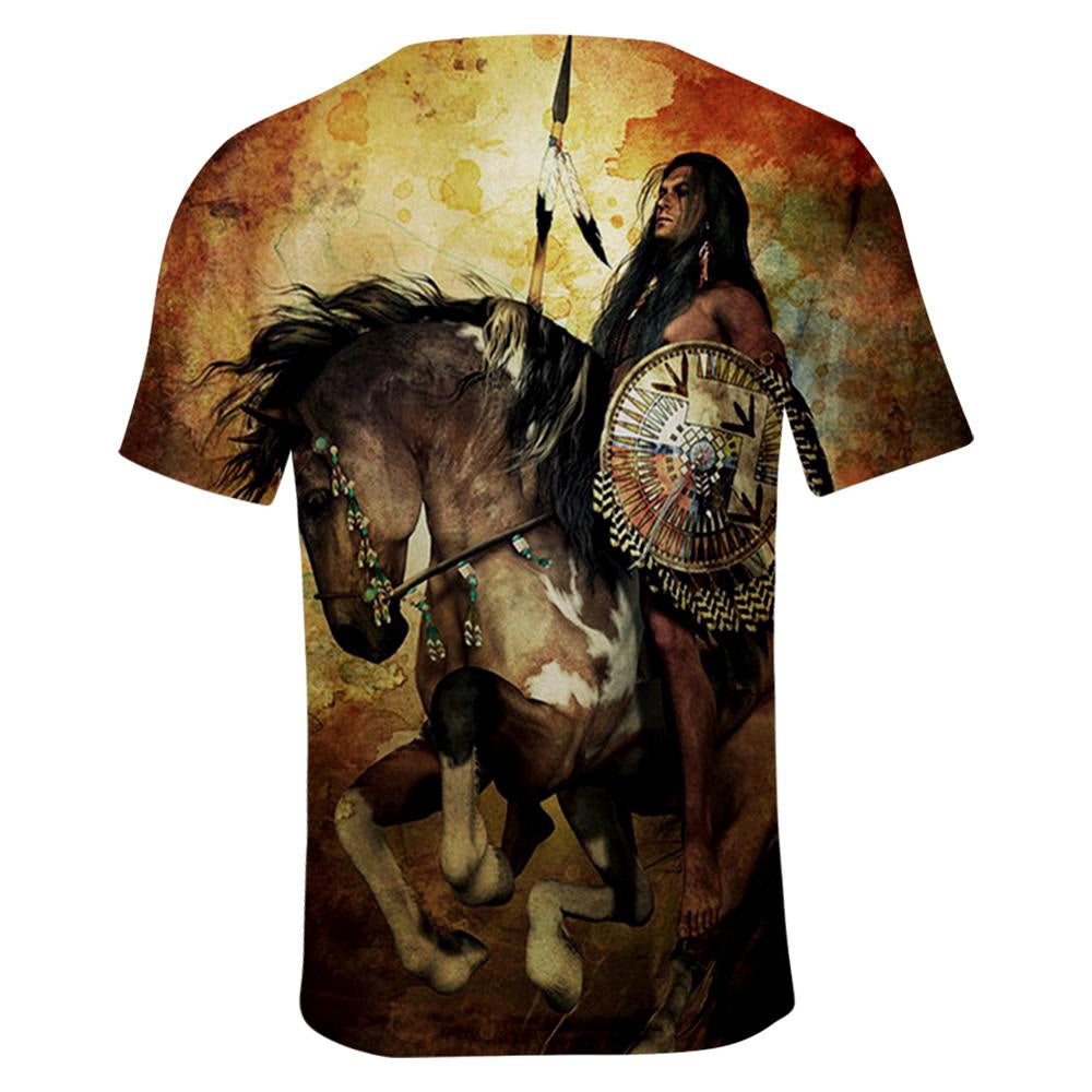 Native American T Shirt, Riding Horse Native American 3D All Over Printed T Shirt, Native American Graphic Tee For Men Women