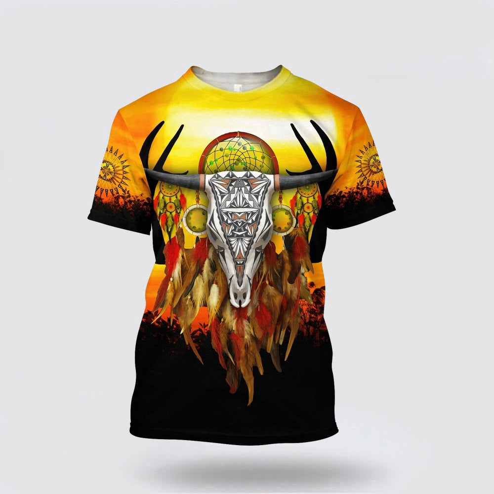 Native American T Shirt, Sacrifice To The Devine Native American 3D All Over Printed T Shirt, Native American Graphic Tee For Men Women